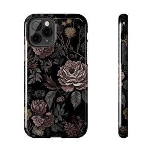 Dark Vintage Rose Tough Phone Case - Impact Resistant - Dipaliz - Mobile Cases