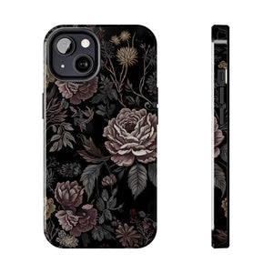 Dark Vintage Rose Tough Phone Case - Impact Resistant - Dipaliz - Mobile Cases