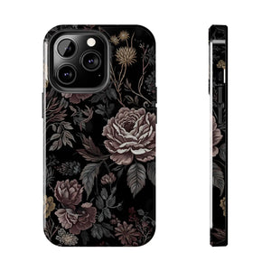 Dark Vintage Rose Tough Phone Case - Impact Resistant - Dipaliz - Mobile Cases