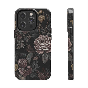 Dark Vintage Rose Tough Phone Case - Impact Resistant - Dipaliz - Mobile Cases