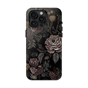 Dark Vintage Rose Tough Phone Case - Impact Resistant - Dipaliz - Mobile Cases