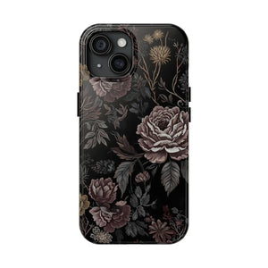Dark Vintage Rose Tough Phone Case - Impact Resistant - Dipaliz - Mobile Cases