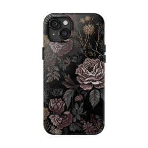 Dark Vintage Rose Tough Phone Case - Impact Resistant - Dipaliz - Mobile Cases