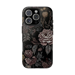 Dark Vintage Rose Tough Phone Case - Impact Resistant - Dipaliz - Mobile Cases