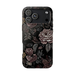 Dark Vintage Rose Tough Phone Case - Impact Resistant - Dipaliz - Mobile Cases