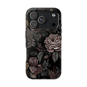 Dark Vintage Rose Tough Phone Case - Impact Resistant - Dipaliz - Mobile Cases