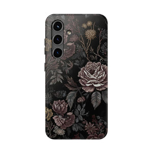 Dark Vintage Rose Tough Phone Case - Impact Resistant - Dipaliz - Mobile Cases