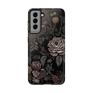 Dark Vintage Rose Tough Phone Case - Impact Resistant - Dipaliz - Mobile Cases