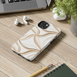 Tough Phone Case - Neutral Abstract Swirl Design - Dipaliz
