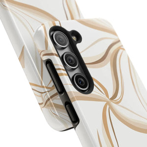 Tough Phone Case - Neutral Abstract Swirl Design - Dipaliz