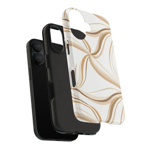 Tough Phone Case - Neutral Abstract Swirl Design - Dipaliz