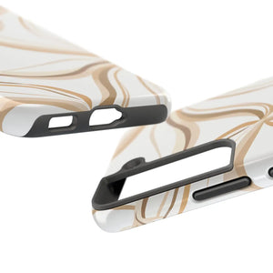 Tough Phone Case - Neutral Abstract Swirl Design - Dipaliz