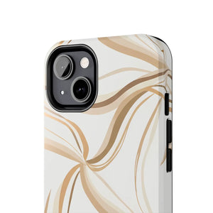 Tough Phone Case - Neutral Abstract Swirl Design - Dipaliz