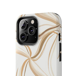 Tough Phone Case - Neutral Abstract Swirl Design - Dipaliz
