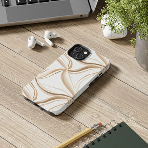 Tough Phone Case - Neutral Abstract Swirl Design - Dipaliz