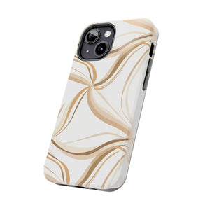 Tough Phone Case - Neutral Abstract Swirl Design - Dipaliz
