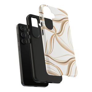 Tough Phone Case - Neutral Abstract Swirl Design - Dipaliz