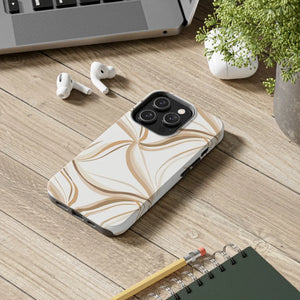 Tough Phone Case - Neutral Abstract Swirl Design - Dipaliz