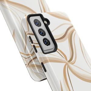 Tough Phone Case - Neutral Abstract Swirl Design - Dipaliz