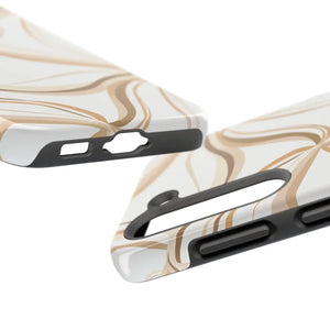 Tough Phone Case - Neutral Abstract Swirl Design - Dipaliz