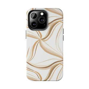 Tough Phone Case - Neutral Abstract Swirl Design - Dipaliz