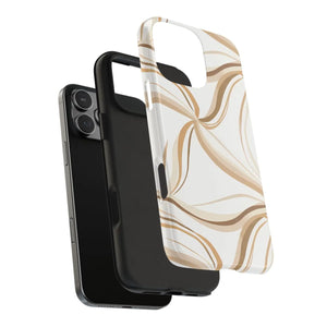 Tough Phone Case - Neutral Abstract Swirl Design - Dipaliz