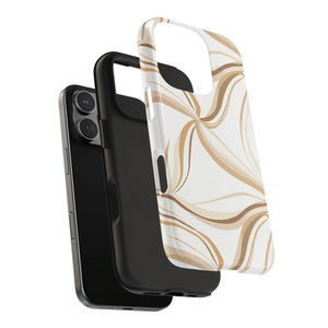Tough Phone Case - Neutral Abstract Swirl Design - Dipaliz