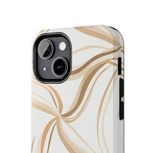 Tough Phone Case - Neutral Abstract Swirl Design - Dipaliz