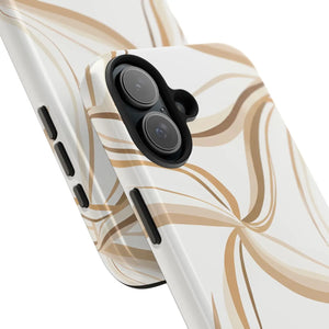 Tough Phone Case - Neutral Abstract Swirl Design - Dipaliz