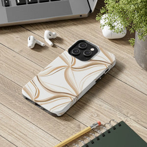 Tough Phone Case - Neutral Abstract Swirl Design - Dipaliz