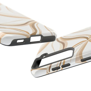 Tough Phone Case - Neutral Abstract Swirl Design - Dipaliz