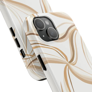Tough Phone Case - Neutral Abstract Swirl Design - Dipaliz