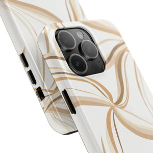 Tough Phone Case - Neutral Abstract Swirl Design - Dipaliz