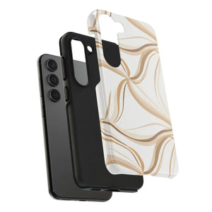 Tough Phone Case - Neutral Abstract Swirl Design - Dipaliz