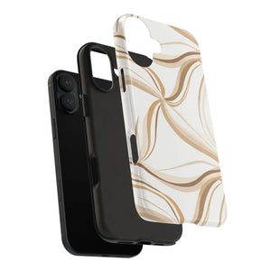Tough Phone Case - Neutral Abstract Swirl Design - Dipaliz