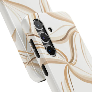 Tough Phone Case - Neutral Abstract Swirl Design - Dipaliz