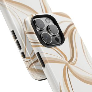 Tough Phone Case - Neutral Abstract Swirl Design - Dipaliz