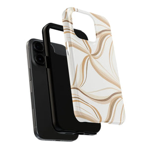 Tough Phone Case - Neutral Abstract Swirl Design - Dipaliz