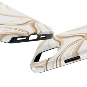 Tough Phone Case - Neutral Abstract Swirl Design - Dipaliz