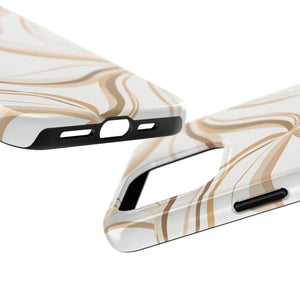 Tough Phone Case - Neutral Abstract Swirl Design - Dipaliz