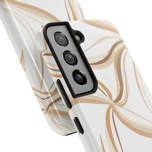 Tough Phone Case - Neutral Abstract Swirl Design - Dipaliz