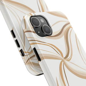 Tough Phone Case - Neutral Abstract Swirl Design - Dipaliz