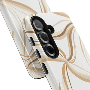 Tough Phone Case - Neutral Abstract Swirl Design - Dipaliz