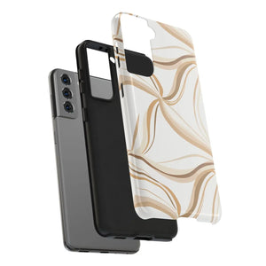 Tough Phone Case - Neutral Abstract Swirl Design - Dipaliz