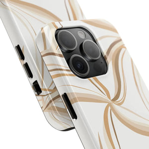 Tough Phone Case - Neutral Abstract Swirl Design - Dipaliz