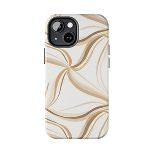 Tough Phone Case - Neutral Abstract Swirl Design - Dipaliz