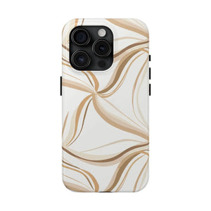 Tough Phone Case - Neutral Abstract Swirl Design - Dipaliz - Iphone 15 Pro