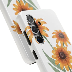 Tough Phone Case, Yellow Black-eyed Susan Floral Design - Mobile Cases