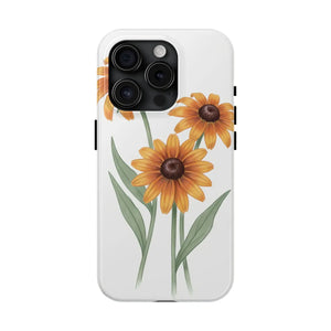 Tough Phone Case, Yellow Black-eyed Susan Floral Design - Mobile Cases
