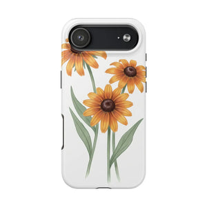 Tough Phone Case, Yellow Black-eyed Susan Floral Design - Mobile Cases